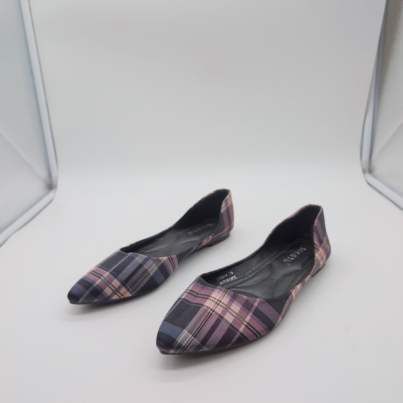 Siketu Sz 8.5 Plaid Flats - Purple Pink Black - Picture 8 of 8